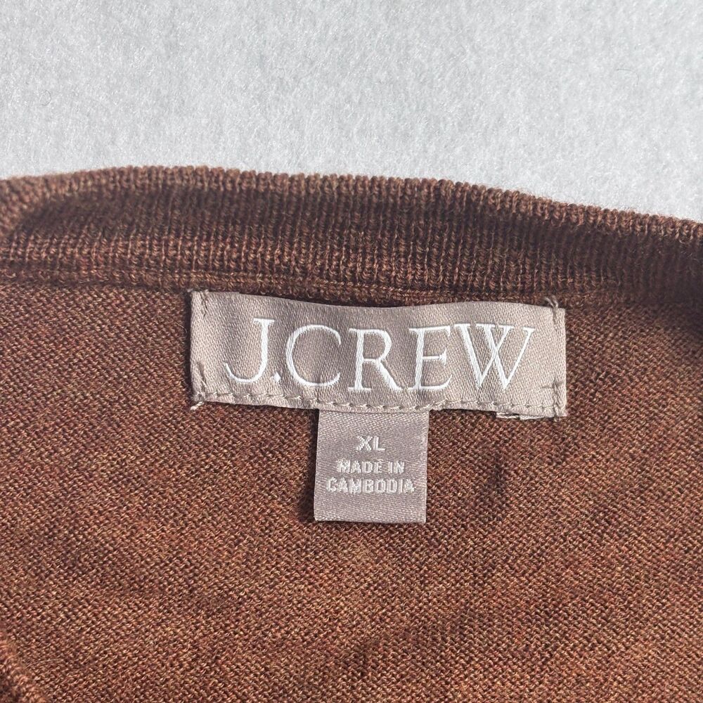J. Crew Merino Wool Crew Neck Sweater Women's XL Light Brown Lightweight Casual - Picture 3 of 8